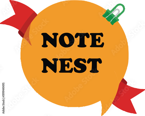 Cartoonish Note Nest Vector Illustration 