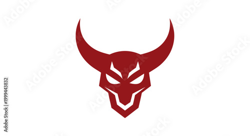 Принти на полотні Stylized red bull mascot logo with sharp horns