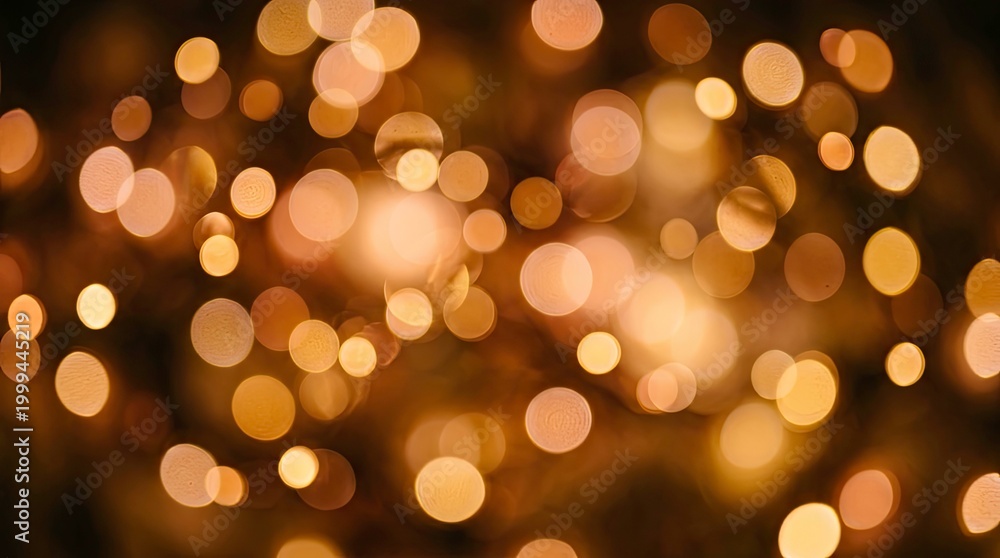 Fototapeta premium Abstract golden bokeh lights background. Festive, celebrating, and warm feeling.