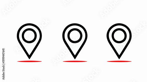 Free Download 3 map pointers vector isolated elements location  - GFXLoad