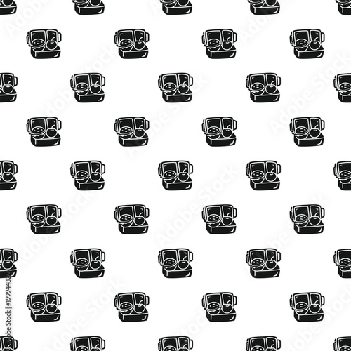 Foto Lunchbox with apple and sandwich icons creating a seamless pattern