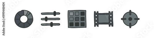 Dark Theme Creative Media Editing Icons