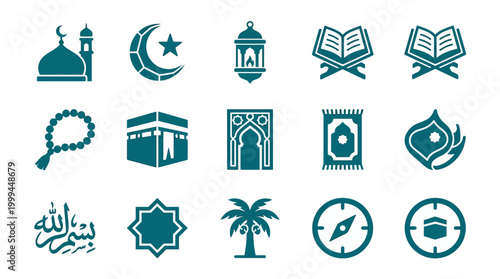 Islamic Symbols and Icons Collection.