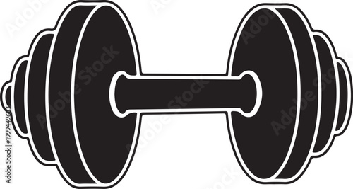 Black dumbbell icon