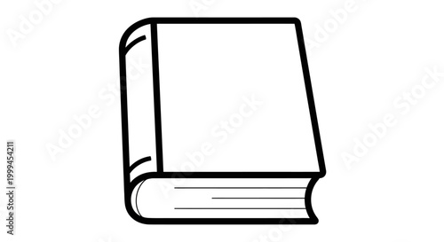 Simple outline illustration of a closed book on a white background