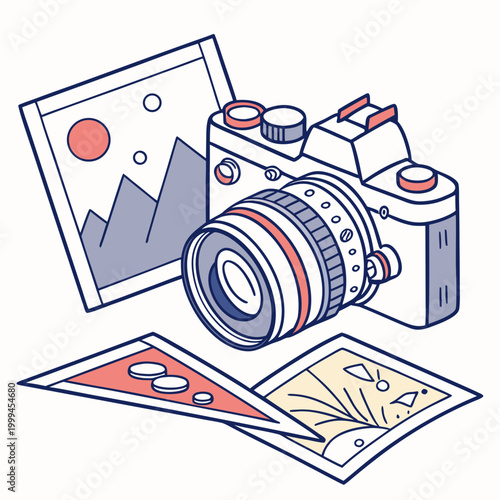 Camera with photographs camera lens equipment