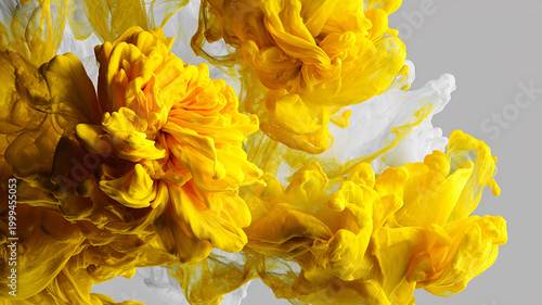 Abstract Yellow and White Fluid Motion Background with Smooth Gradient Waves made with generative AI