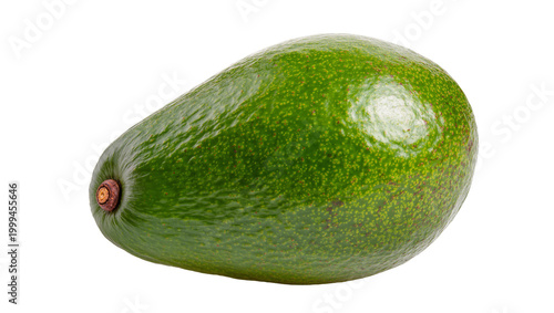 Quadro em tela Ripe green pear-shaped avocado with stem and speckles