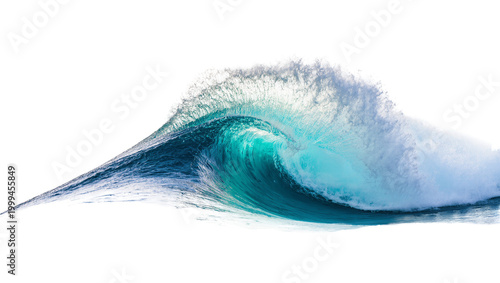 Photos Turquoise breaking ocean wave with foamy crest and spray