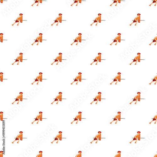 Roman legionary soldiers with shield and spear forming a repetitive battle pattern