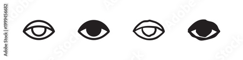 Eye Vision Icon Set Hand Drawn Visual and Sight Symbols