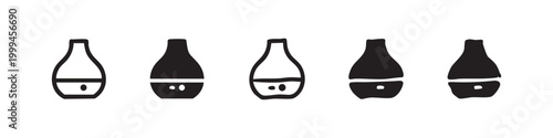 Essential Oil Diffuser and Humidifier Icons in Various Minimalist and Hand Drawn Styles