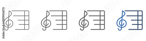 
outline icon set stave with stave design