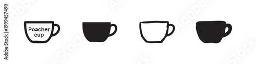 Egg Poacher Cup Kitchen Tool Icon Variations