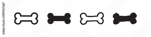 Dog Bone Icons for Pet Care and Veterinary Design