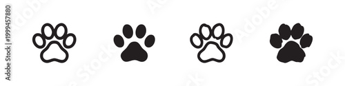 Hand Drawn Animal Track and Paw Print Icon Collection