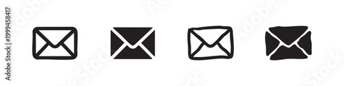 Envelope Mail Communication Icons Set for Letter and Email
