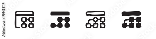 Sitemap and Flowchart Diagram Icons Set for Web Structure