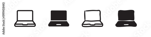 Laptop Notebook Computer Icons Set for Work and Technology