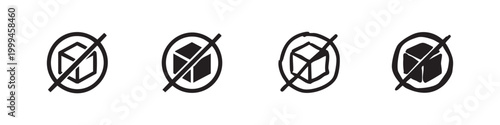 No sugar or sugar free icon set in various styles, vector dietary restriction symbol