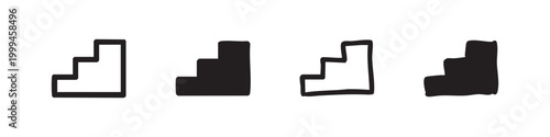 Stairs icon set in various styles, vector illustration for building and accessibility