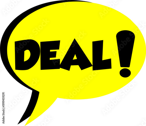 Deal Cartoon comic sign burst clouds. Speech bubble, Deal sign expression and pop art text frames. Comics Deal expressions speech, superhero book Deal label. Isolated vector symbols set