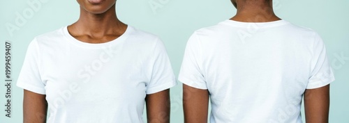 White T-Shirt Front and Back View for Design Mockup