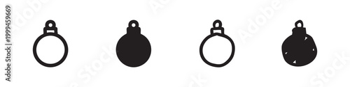 Set of four Christmas ornament icons