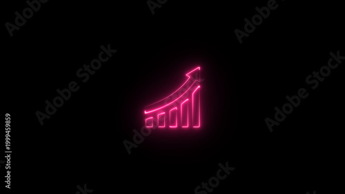 Εκτύπωση καμβά Glowing Business chart