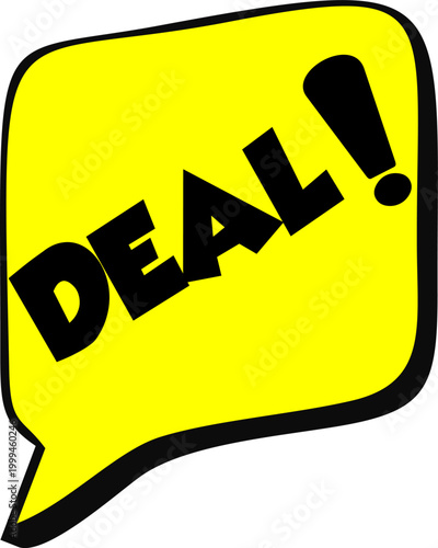 Deal Cartoon comic sign burst clouds. Speech bubble, Deal sign expression and pop art text frames. Comics Deal expressions speech, superhero book Deal label. Isolated vector symbols set