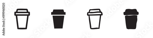Set of four simple shaker icons, black outline and solid fill on white background