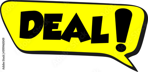 Deal Cartoon comic sign burst clouds. Speech bubble, Deal sign expression and pop art text frames. Comics Deal expressions speech, superhero book Deal label. Isolated vector symbols set