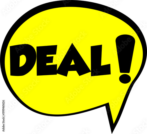 Deal Cartoon comic sign burst clouds. Speech bubble, Deal sign expression and pop art text frames. Comics Deal expressions speech, superhero book Deal label. Isolated vector symbols set