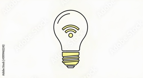 Innovative Light Bulb with WiFi Connectivity Symbol Inside