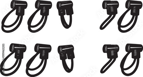 Tableau sur toile Black leather office chairs set isolated vector illustration Vector