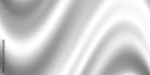 Abstract white and silver fluid wavy background with a sophisticated grainy texture. Elegant silk-like motion design perfect for luxury branding and modern minimalist aesthetics.