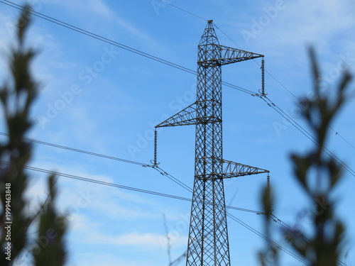metal tower to hold the cables that carry clean energy electricity