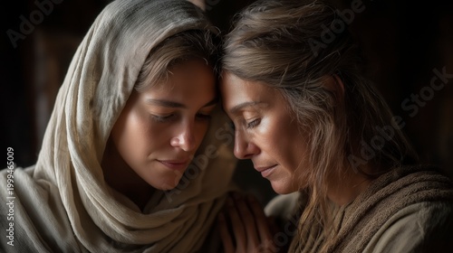Mary visits Elizabeth, their joyful meeting revealing faith, promise, and the fulfillment of God’s word.
