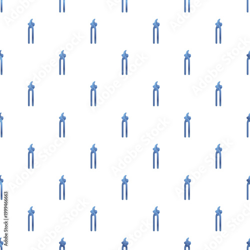 Pincers tool presenting a repeated seamless pattern on a clean white background