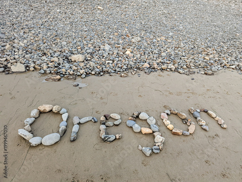 Oregon Spelled with Beach Stones
