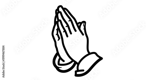 Canvastavla Praying Hands Icon - Faith, Hope, and Spirituality Symbol