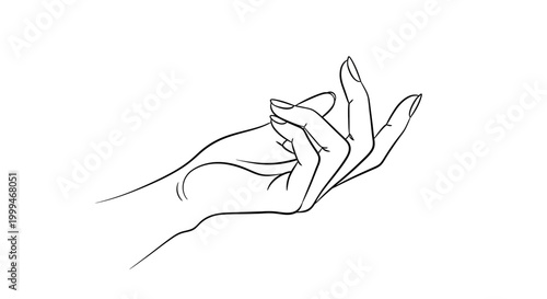 Photos Delicate Hand Gesture Drawing Line Art