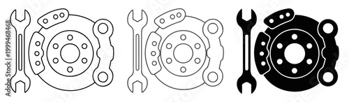car brake repair icon set collection