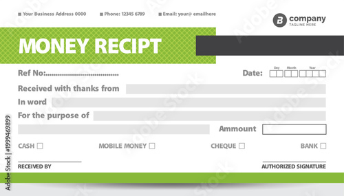 money receipt book design template. sell receipt. Checkbook cheque template.