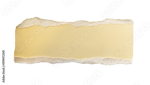 Tableau sur toile Torn beige paper strip with rough edges, isolated on transparent background