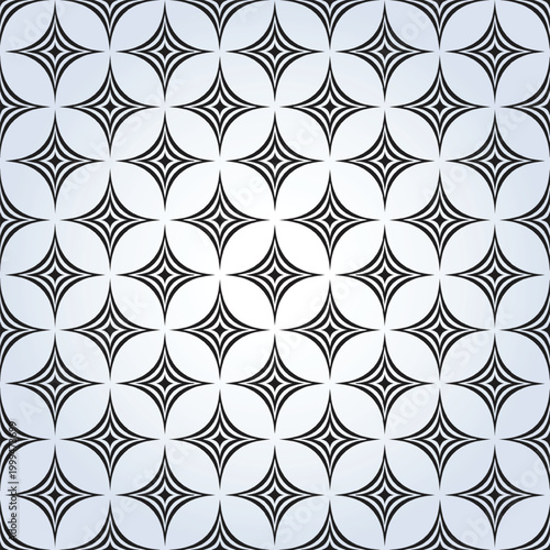 Seamless Black and White Geometric Star Pattern Background