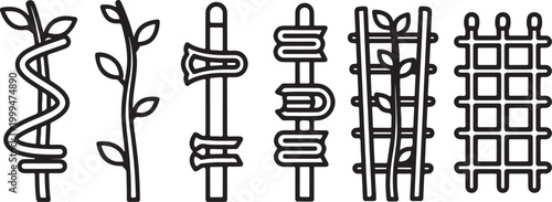Schilderij op canvas Black and white vector illustration of chairs and tables Vector