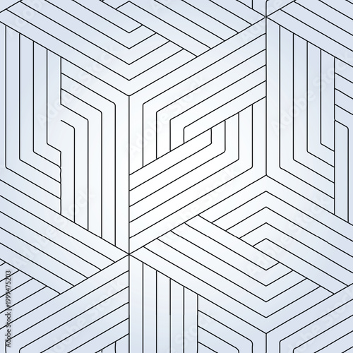 Seamless Isometric Hexagonal Line Pattern
