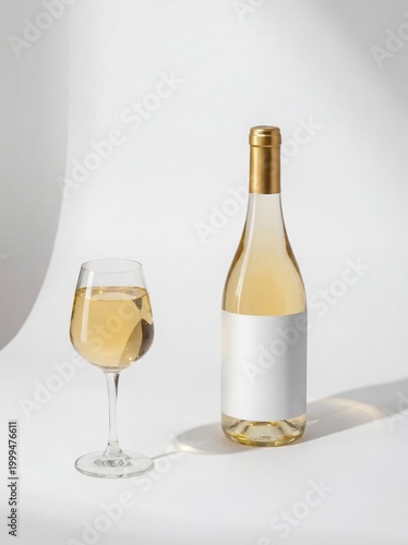 White Wine Bottle Label Mockup – Premium Packaging Presentation