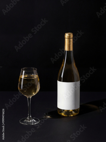 White Wine Bottle Label Mockup – Premium Packaging Presentation